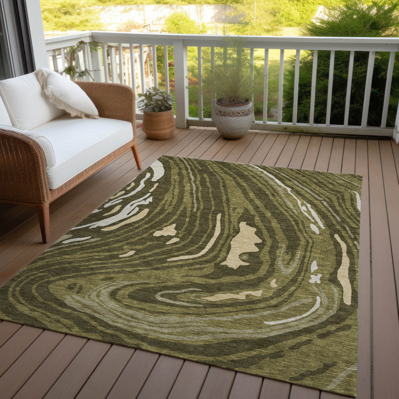 Red 3' x 5' Washable Synthetic Rectangular Area Rug