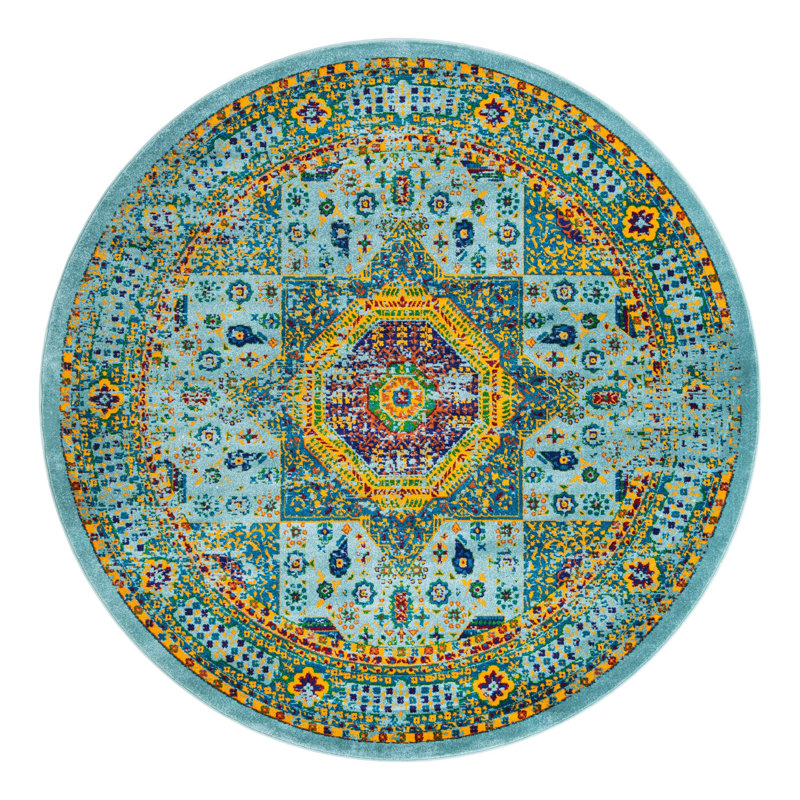 Erltrud Oriental Indoor Rug, Round 7'10"
