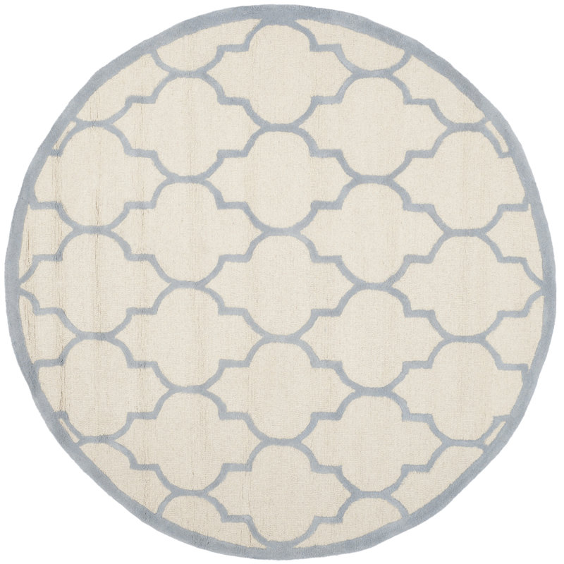 Cannen Hand Tufted Wool Geometric Rug, Round 6'