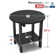 Harada 18 Inch Round Outdoor Side Table Adirondack Plastic/Resin Patio Side Table Weather Resistant End Table with Storage Shelf