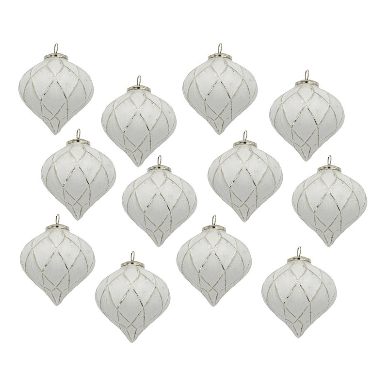 Ensemble de 6 boules de Noël, H 3 po x l 2,8 po x P 2,8 po, 12