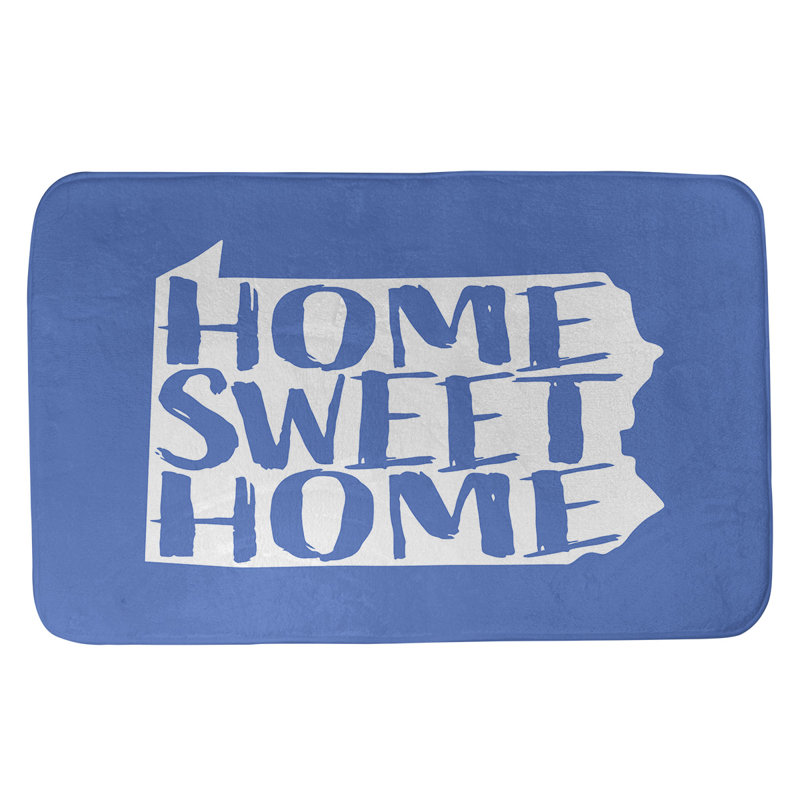 Tapis de salle de bain en pennsylvanie pour la maison, l 17 po x L 21 po, Bleu