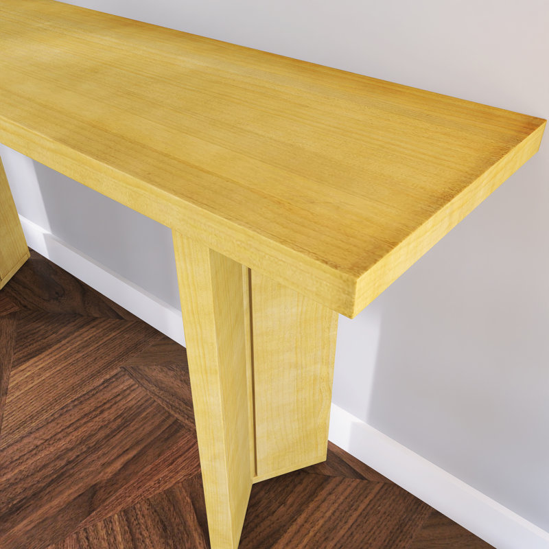 Élégante console avec placage de pin, Naturel