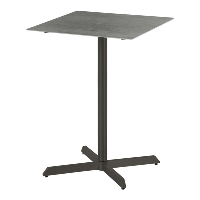 Equinox Pedestal Bar Table, Dusk Ceramic Top/Graphite Base, 39" H x 28" W x 28" D