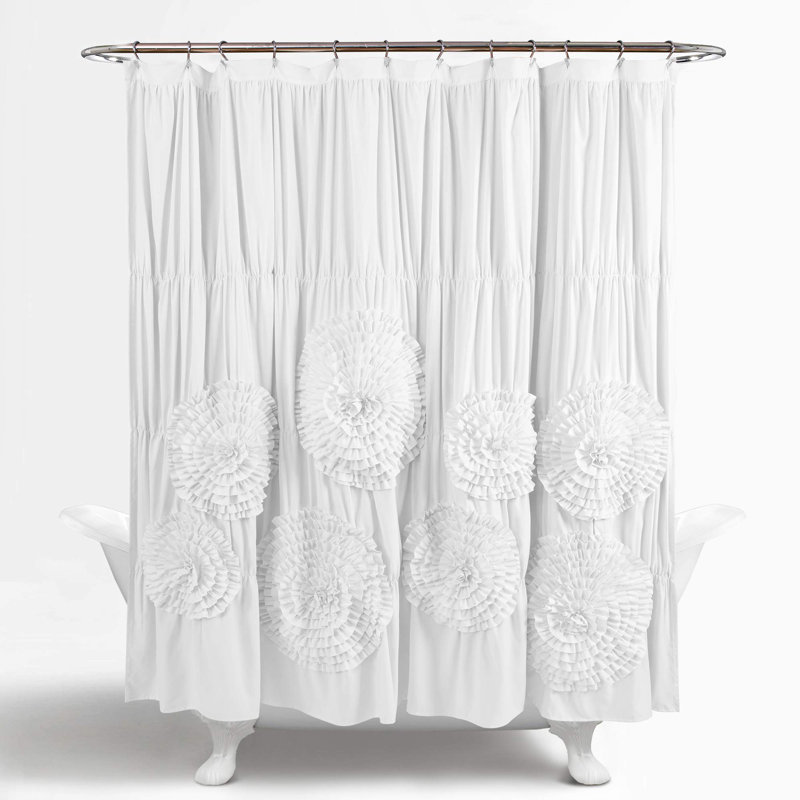 Byars Polyester Shower Curtain, White