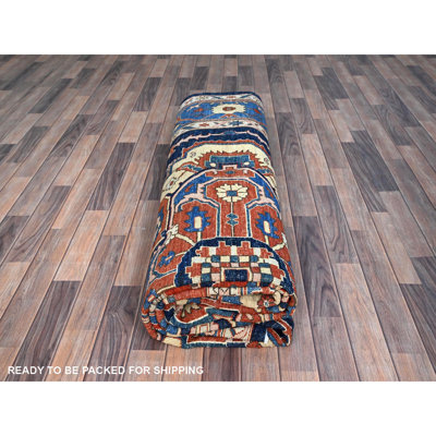 9'2"x11'8" Blue Hand Knotted Afghan Peshawar Seerape Heris Oriental Rug F5771B1854B74FDC865FFF5DF897AD89