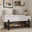 Banc de rangement rembourré Farmhouse avec compartiment caché, banc d'entrée moderne pour le salon, le vestibule et les couloirs-742660716