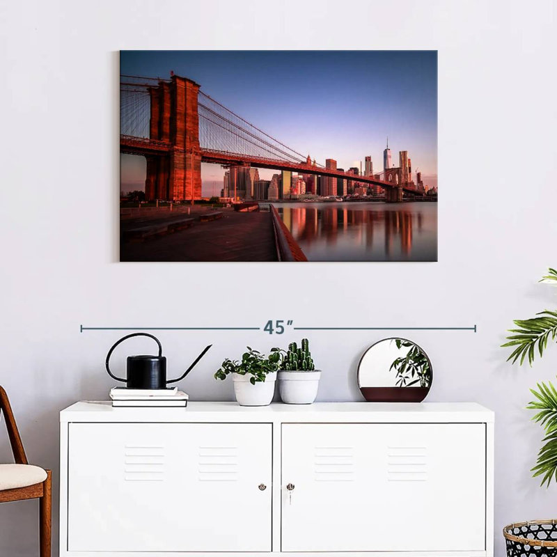 Lilie Brooklyn Bridge au lever du soleil, H 24 po x l 36 po