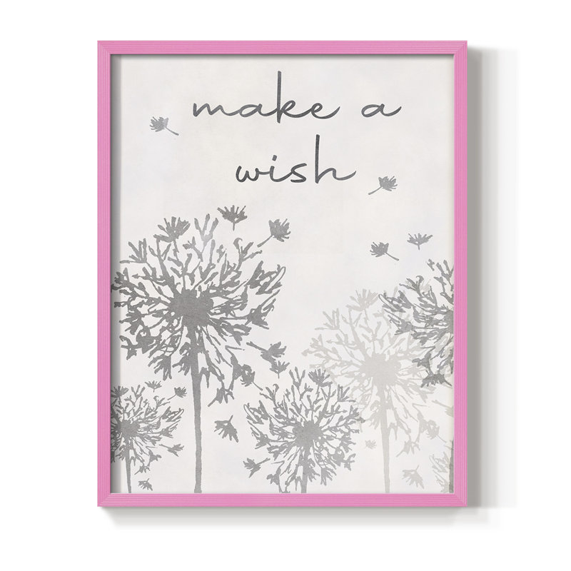 «Make A Wish», reproduction encadrée - bois massif, H 30 po x l 24 po, Rose