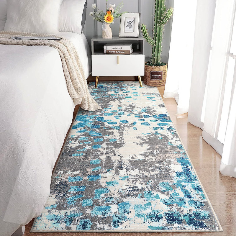 Zielle Washable Abstract Indoor Rug, Runner 2' x 6'