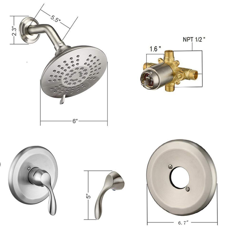 All-In-One Kit with Rough in-Valve, Brushed Nickel