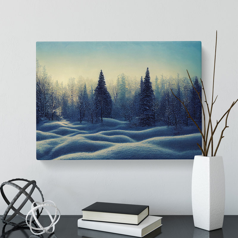 Pine Tree Forest Winter Vol.2 - Wrapped Canvas, 40cm H x 60cm W x 3cm D