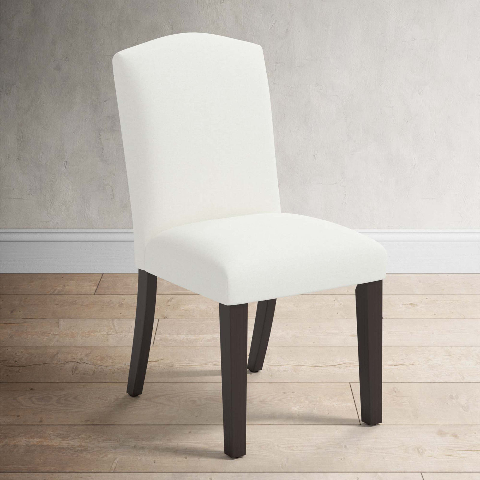 Estrela Dining Chair, Zuma White Textured Linen, Espresso