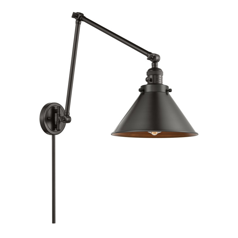 Lampe à bras pivotant à 1 lumière à intensité variable Paylor, Bronze huilé, Bronze huilé, Incandescent