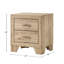Rangement pour table de chevet 2 tiroirs Natural - Panneau de particules +, poignée en métal, pieds effilés 100 mm 2 po