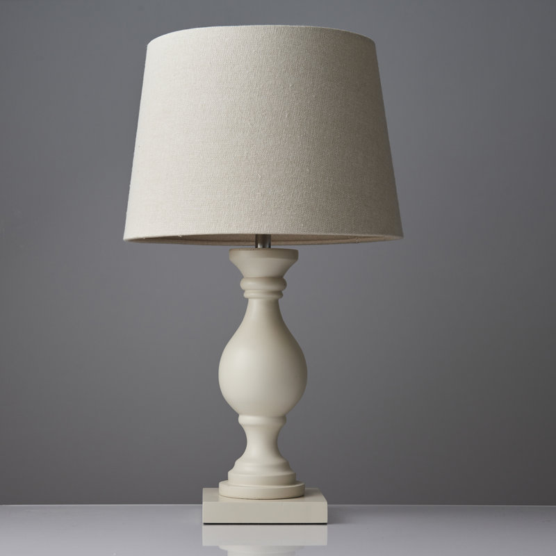 Back East Solid Wood Table Lamp, Ivory