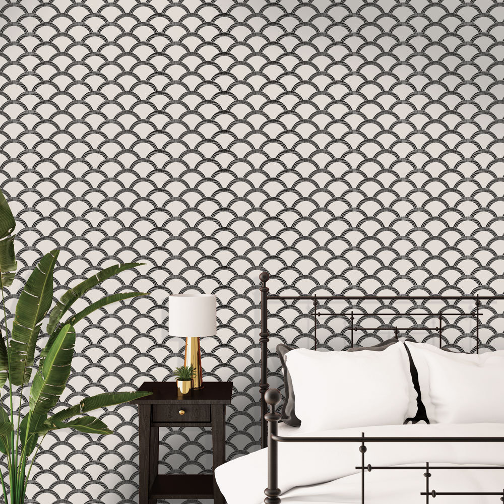 Julietta Self-Adhesive Wallpaper Roll, Black/Cream, 3.5 kg