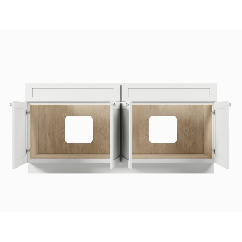Base de meuble-lavabo double 72 po Disar, Blanc