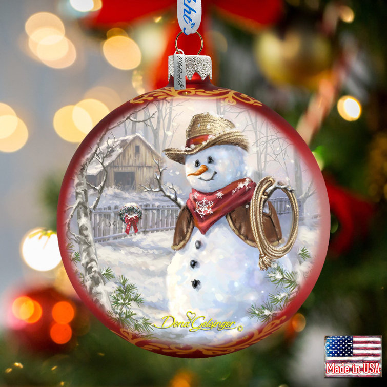 Designocracy Old World Christmas Snowman Ornament Set of 2 - Multi