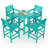 Bar Height Outdoor Table and Chairs Set, HDPE Wood Grain Patio Bar Table and Chairs with Heart Cutout Design-177904917