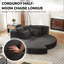 Canapé-lit inclinable semi-circulaire modulaire 2 en 1 de 78,5 pouces avec oreiller cervical et coussins décoratifs-486671987