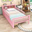 Lit simple avec tiroirs et tablettes de rangement-262780917