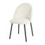 Ensemble de chaises de salle à manger White Boucle de 2/4/6, structure en métal noir, chaise de salle à manger moderne et confortable-978910275