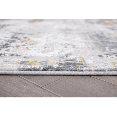 Tapis bleu / beige / ocre Darin