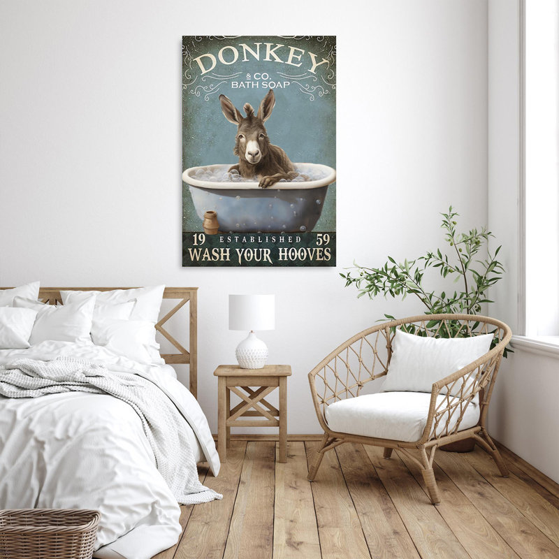 «Kordosh Donkey Bath Soap», impression sur toile, H 20 po x l 16 po x P 1,25 po