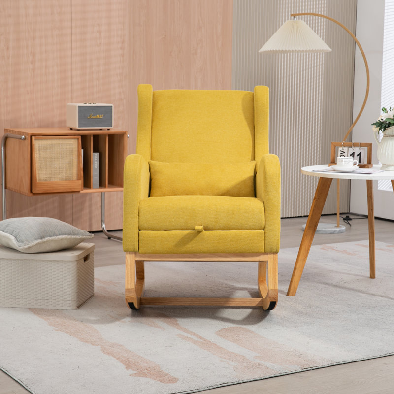 Chaise berçante Jakela, Moutarde, Naturel