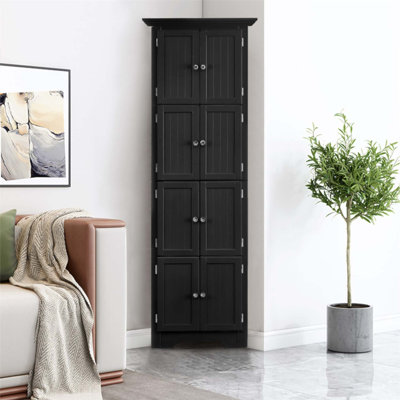 Grande armoire de rangement avec portes et 4 tablettes, design moderne pour le salon, la cuisine, le bureau, la chambre à coucher et la salle de bain