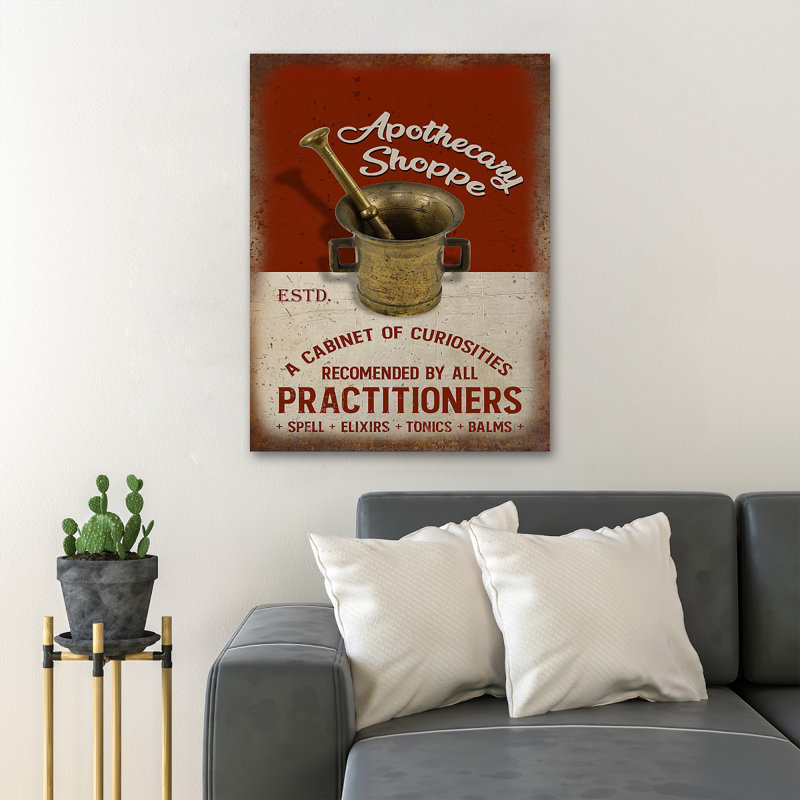 «Apothecary Tools - A Cabinet Of Curiosities», reproduction d'art graphique sur toile tendue, H 36 po x l 24 po x P 2 po