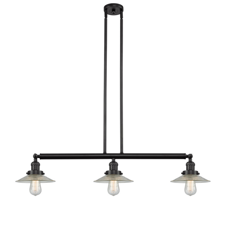 Luminaire suspendu linéaire à 3 lumières pour îlot de cuisine Miramontes, Ampoule non incluse, Bronze huilé