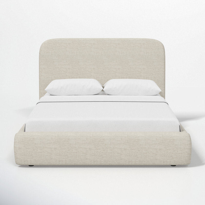 Upholstered Bed, Relaxed Zinc Linen, King