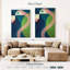 Ashelle flamant rose Mid-Century abstrait géométrique-108440698