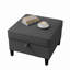 Repose-pieds de 23 po x 25 po en tissu gris avec capacité de charge de 660 lb, banc de rangement multifonctionnel / table de bout / banc de chaussures-496634851