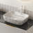 19 Inch Ceramic Bathroom Sink Top, Volakas White Marble Pattern, Bathroom Vanity Sink