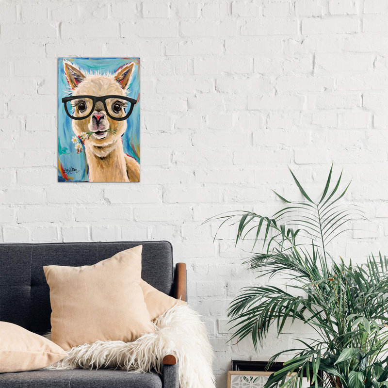 Alpaca Glasses - Wrapped Canvas Painting, 66.04 cm H x 45.72 cm W x 1.91 cm D