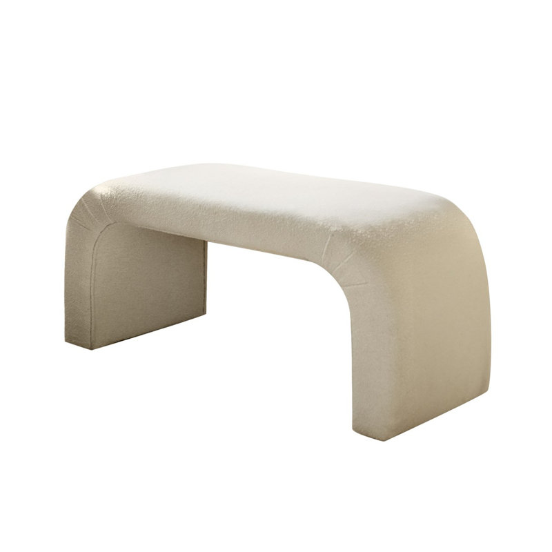 Banc rembourré Ziyear Teddy, Crème