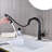 Circular Single Handle High-Arc Pull Down Sprayer Bathroom Vanity Sink Faucet-123849359