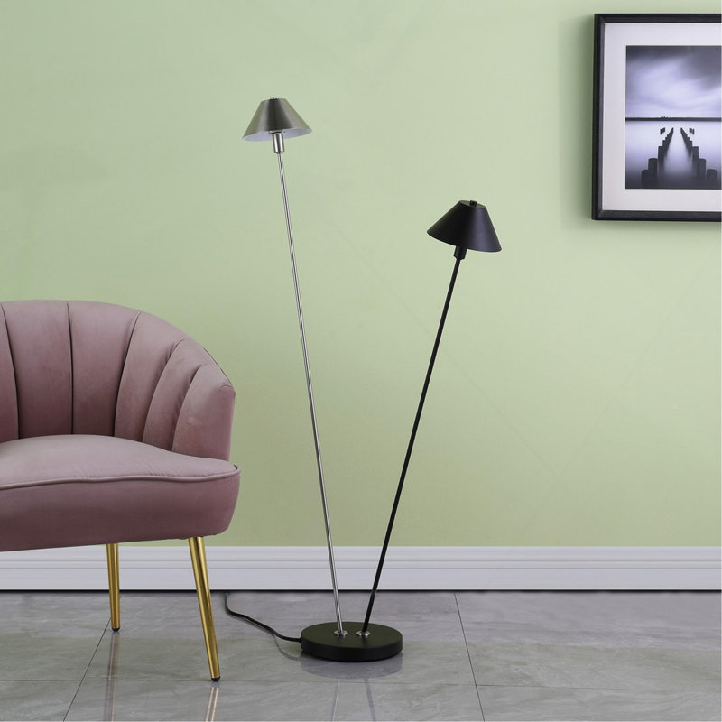 Lampe sur pied 47,5 po en nickel brossé mat G-9 Redman