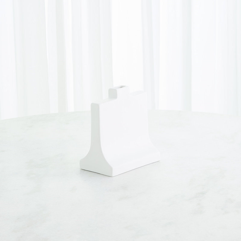 Icon Vase-Matte White, 9.75" H x 8.75" W x 5.25" D