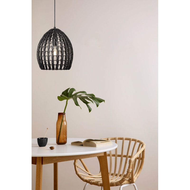 Luminaire suspendu géométrique 1 lumière Lutjens, Noir, noir, noir, noir