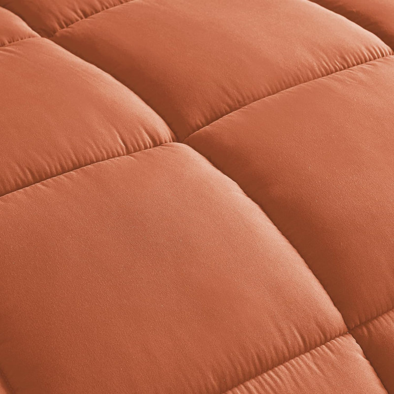 Ultra-Soft All Season Down Alternative Comforter Set, King Comforter + 2 King Shams, Rust Orange