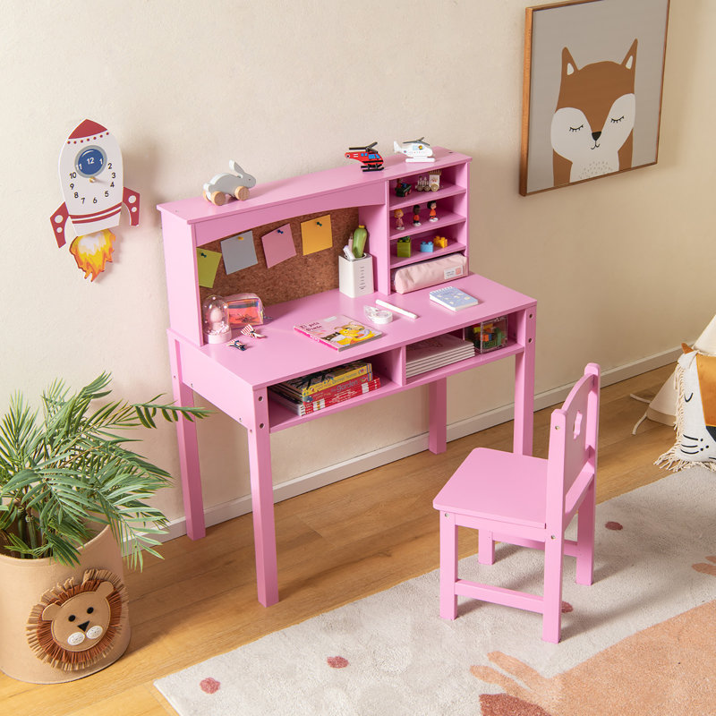 Ensemble de chaise de bureau 31 po Mendonca, Rose