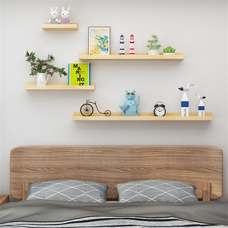 Tablette murale flottante en bois massif, H 1,96 po x l 47,24 po x P 5,31 po