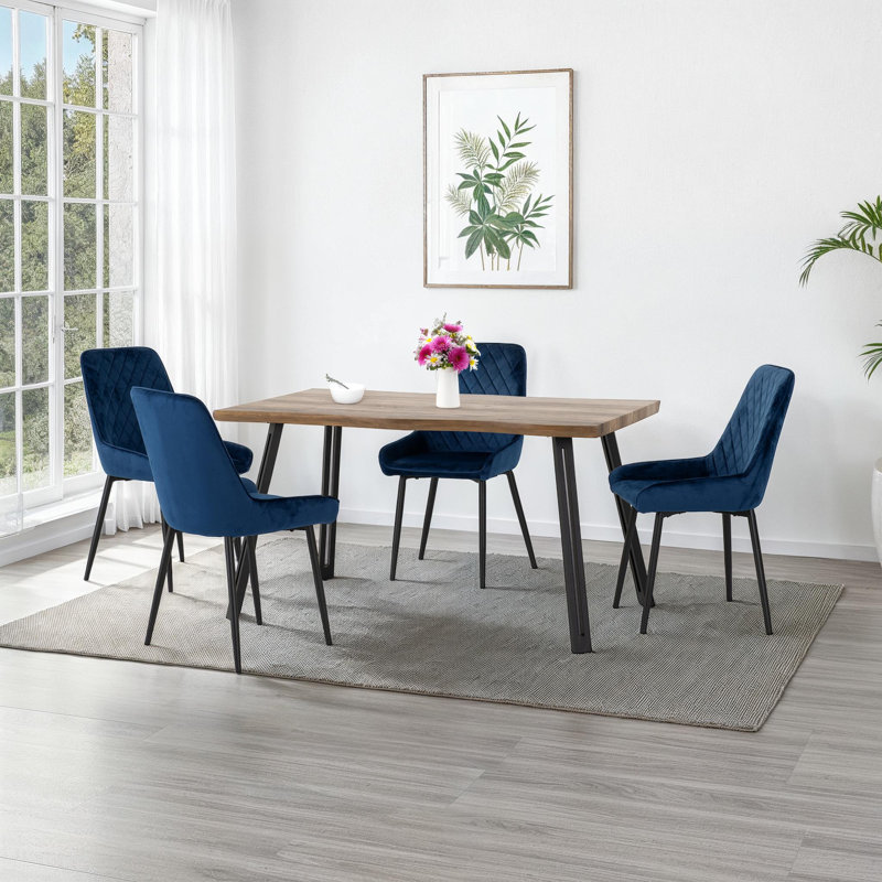  Cheshire Wave Edge Dining Set, Saphire Blue