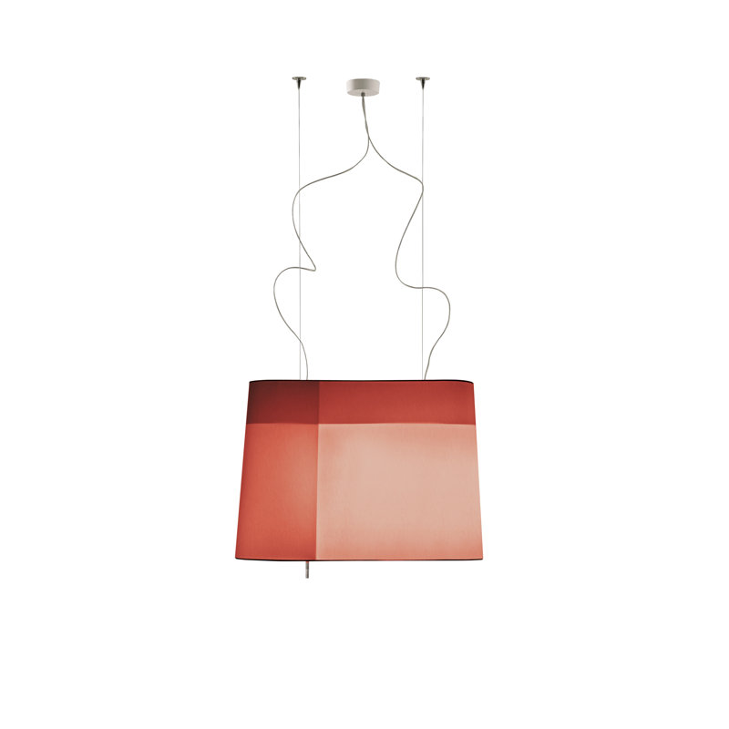 Loft 1 - Light Fabric Single Pendant, Red