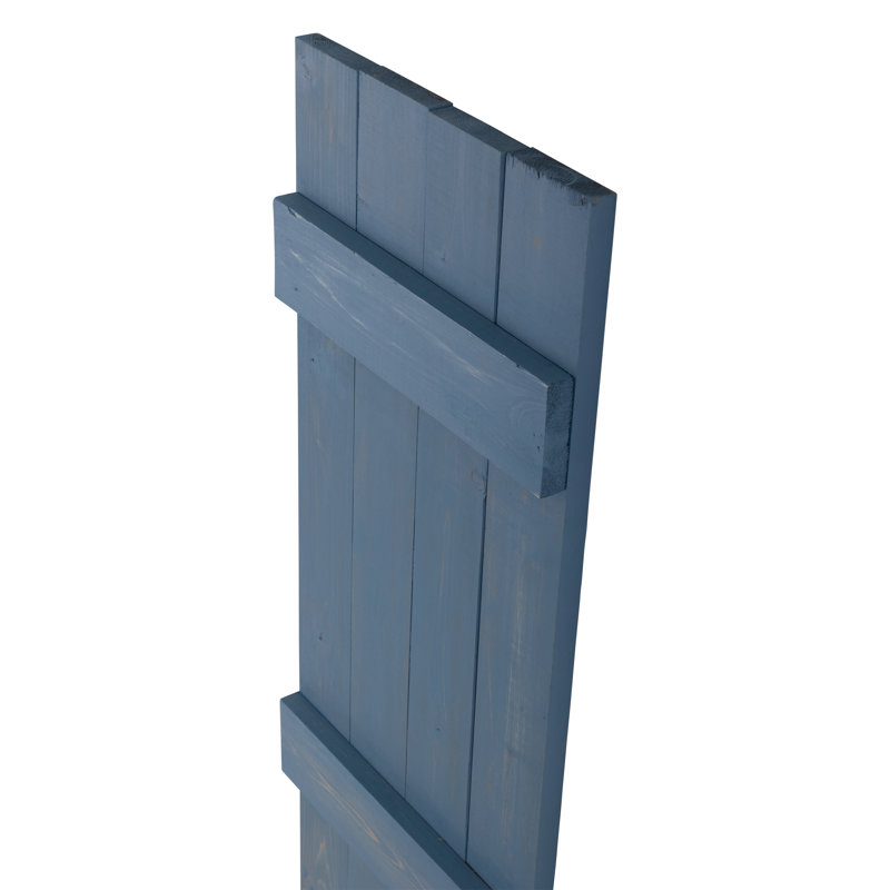 Volets traditionnels pour l'extérieur en planches avec couvre-joints, Bleu de province, 36" H