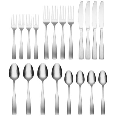 Cambridge Madison Satin 20 Piece Flatware Set, Dishwasher Safe, Silver
